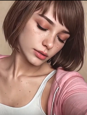 棕发卫衣女孩和男友做爱海报